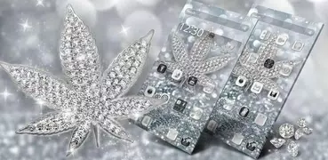 Silver Diamond Glitter Leaf Theme🍁
