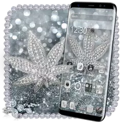 Silver Diamond Glitter Leaf Theme🍁 APK download