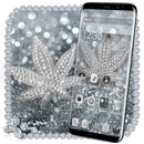 Silver Diamond Glitter Leaf Theme🍁 APK