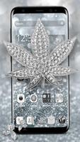 Silver Diamond Glitter Leaf Theme🍁 poster