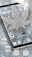 Silver Diamond Glitter Leaf Theme🍁 screenshot 1