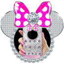 Silver Diamond Minny Pink Bowknot Theme APK