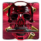 Cool Red Flaming Skull  Theme icône