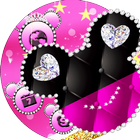 Pink golden Minny diamond Theme ikon