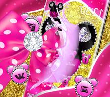 Pink golden Minny diamond Theme screenshot 1