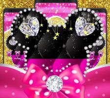 Pink golden Minny diamond Theme screenshot 2