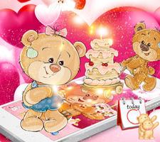 Pretty Bear Theme Love Wallpaper capture d'écran 2