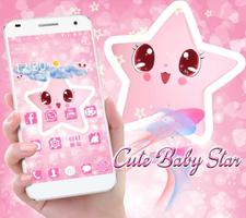 Cute Baby pink Star Kawaii Theme poster