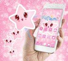Cute Baby pink Star Kawaii Theme screenshot 2