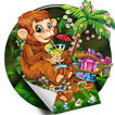 Cute Monkey Drinking Juice Theme