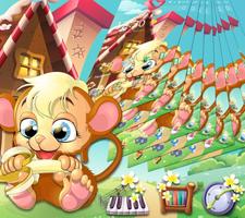 Pretty Banana-Eating Monkey Theme โปสเตอร์