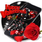Black Red Love Rose Valentine icône