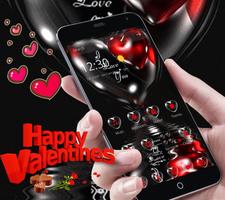 Black Red Love Rose Valentine capture d'écran 1