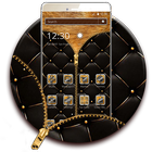 Le thème Golden Black zipper icône