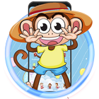 Cute Hat Monkey Theme أيقونة