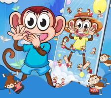 Cute Hat Monkey Theme اسکرین شاٹ 1