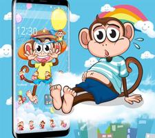Cute Hat Monkey Theme capture d'écran 2