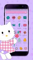 Pink White Cat Theme screenshot 1