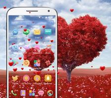 Romantic Valentine's day, a heart shaped love tree پوسٹر