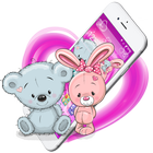 Pretty Bear And Rabbit Theme icône
