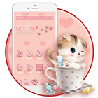 Charming Pink cat Theme-icoon