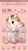 Charming Pink cat Theme-poster