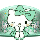 Mint Green Kitty Bowknot Theme icône