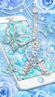 Turquoise Diamond Butterfly Theme 截图 3