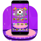 Purple Cartoon Monster Octopus Wallpaper Theme アイコン