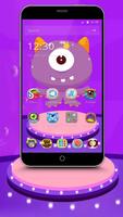 Purple Cartoon Monster Octopus Wallpaper Theme โปสเตอร์