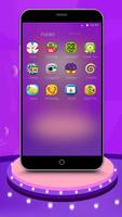 Purple Cartoon Monster Octopus Wallpaper Theme скриншот 2