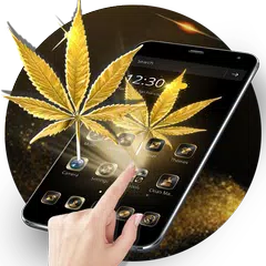 Gold Glitter Weed Rasta Theme APK download