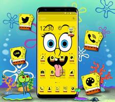 Cute Funny Yellow Cartoon theme captura de pantalla 2