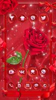 Red Lovely Flower Rose Romantic Theme capture d'écran 2