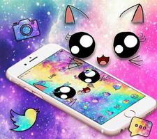 Tema Galaxy Cute Kitty Sparkle screenshot 1