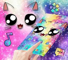 Tema Galaxy Cute Kitty Sparkle screenshot 2