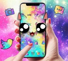 Tema Galaxy Cute Kitty Sparkle screenshot 3