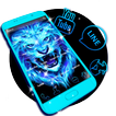 Lion Neon Blue Theme