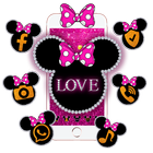 Pink Cute Minny Bow Theme-icoon