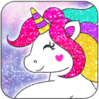 Galaxy Unicorn Shiny Glitter Theme icon