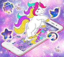 Galaxy Unicorn Shiny Glitter Theme screenshot 1