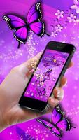 Фиолетовые бабочки Sparkle Темы постер