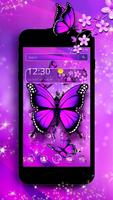 Фиолетовые бабочки Sparkle Темы скриншот 1