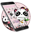 Pink cute panda cartoon theme