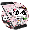 Pink cute panda cartoon theme APK