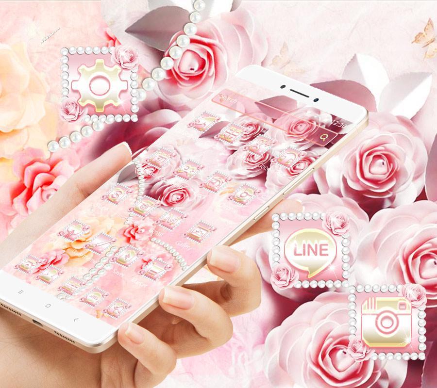 Elegant Pink Rose Theme Wallpaper For Android Apk Elegant Pink Rose Theme Wallpaper Poster Screenshot 1