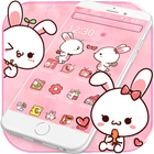 Love Rabbit Pink Theme Cute Bunny Iconpack ไอคอน