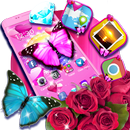 Pink Butterfly Rose Theme APK
