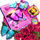 APK Pink Butterfly Rose Theme