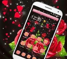Golden icons, pink roses, beautiful themes الملصق